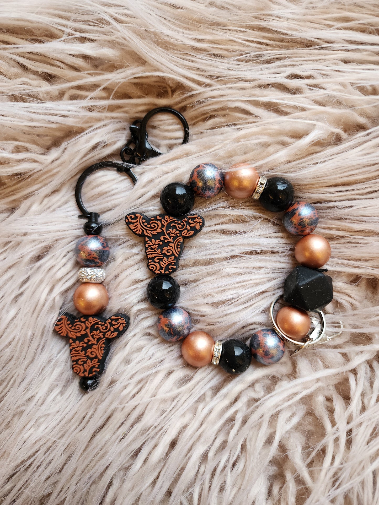 Black and copper cow