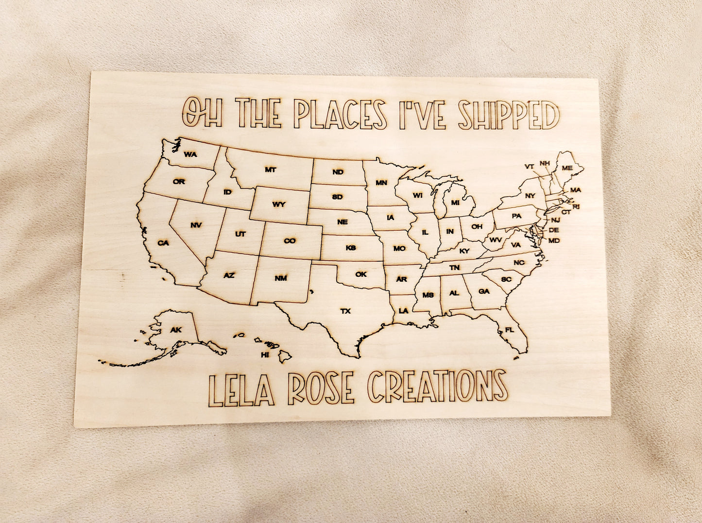 Small Business State Map and wooden watermark