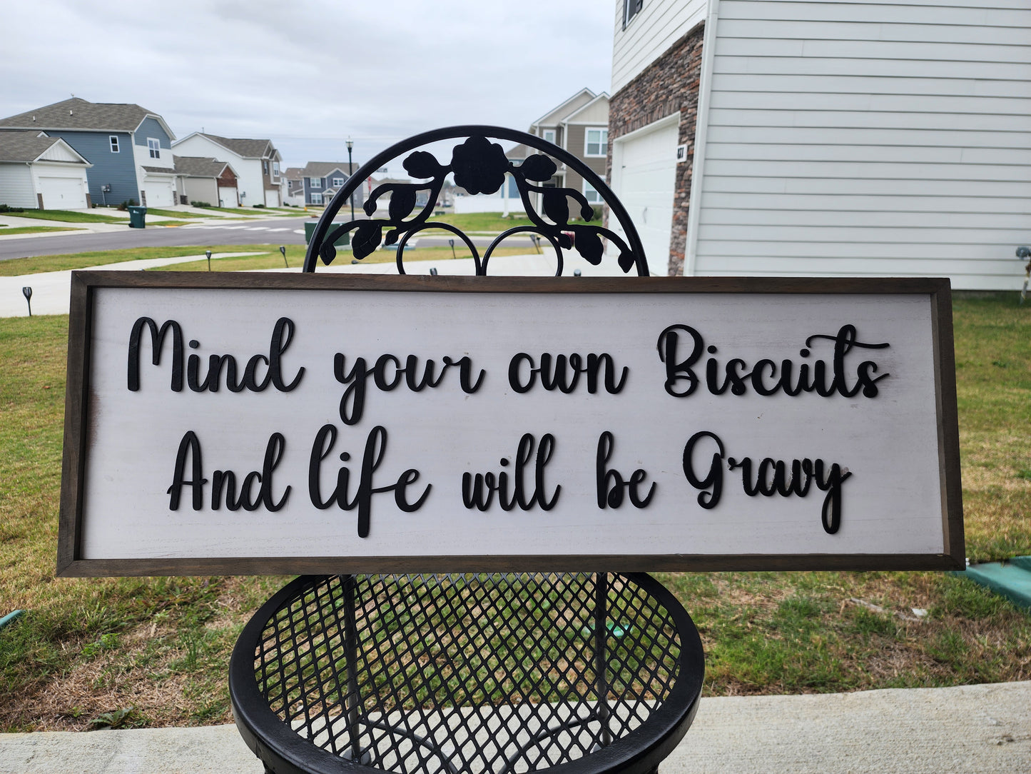 Mind Your Own Biscuits  12x36 sign