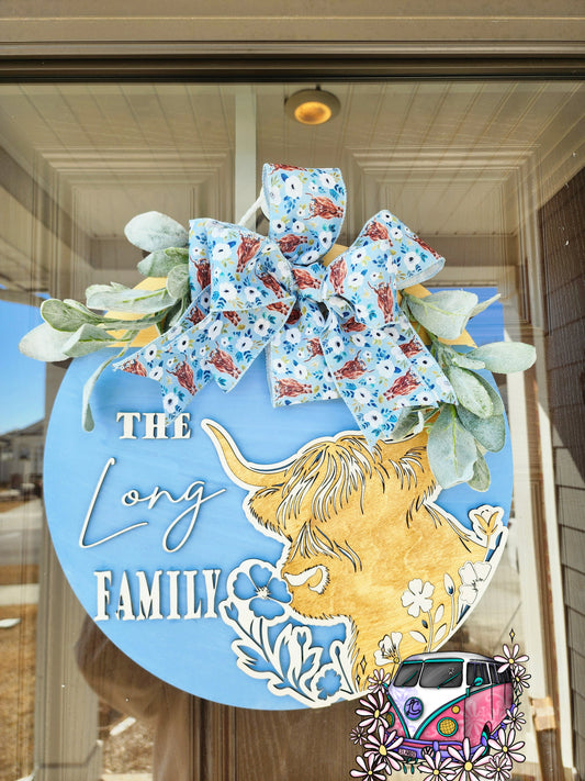 Highland Cow Door Hanger