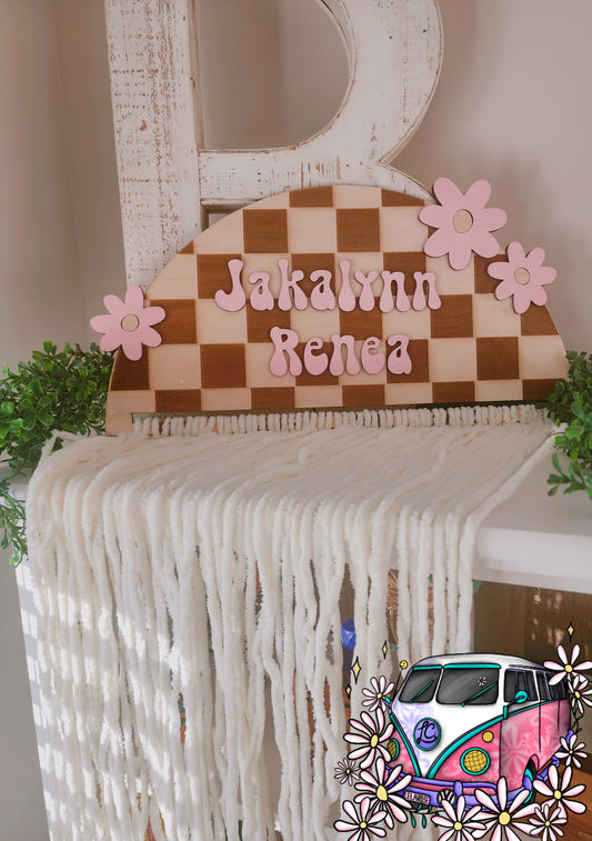 Checkered Bow Holder