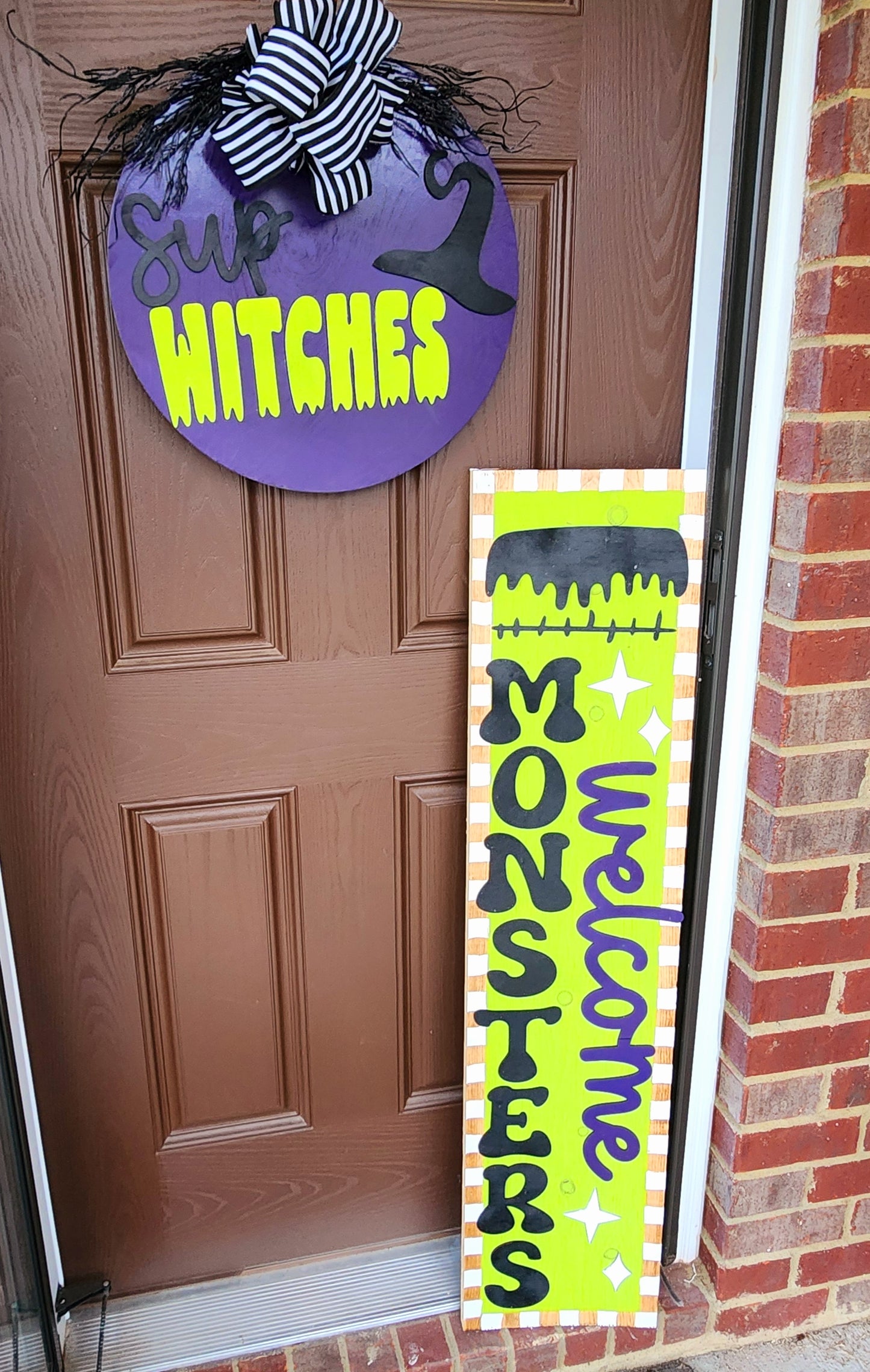 Welcome Monsters Door Hanger and Leaner