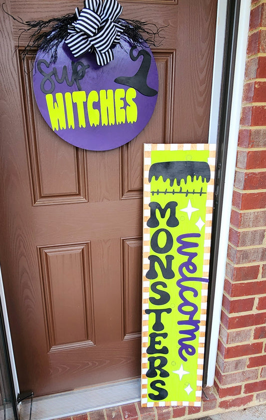 Welcome Monsters Door Hanger and Leaner