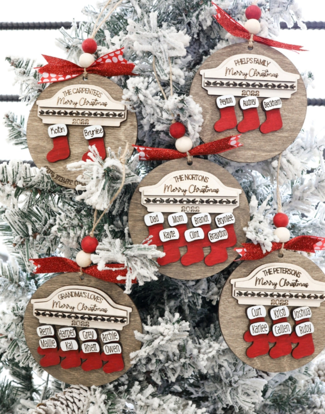 Stockings Family Ornaments