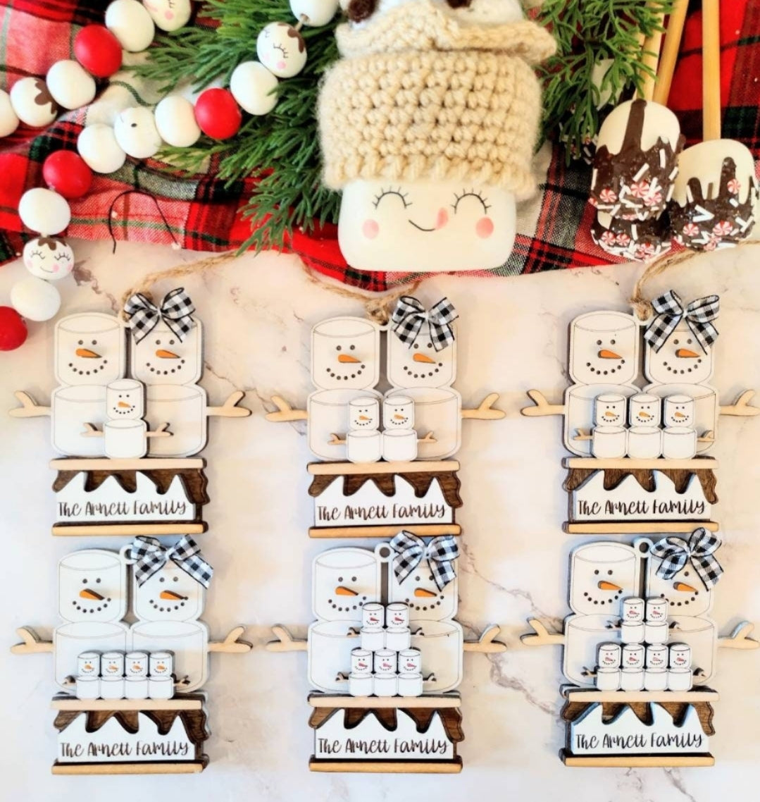 Marshmallow Family Ornaments