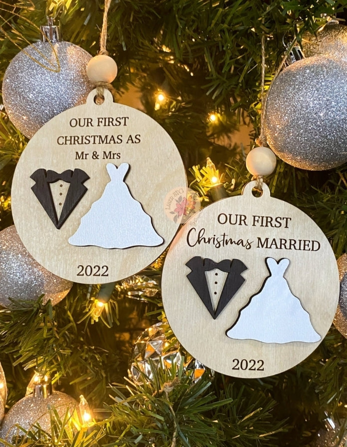 1st Married Christmas ornaments