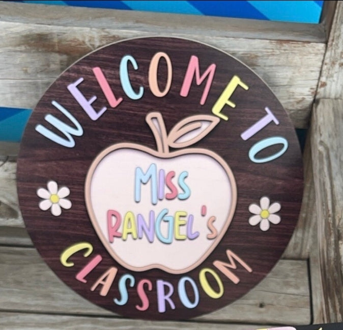 Apple Teacher Door Hanger
