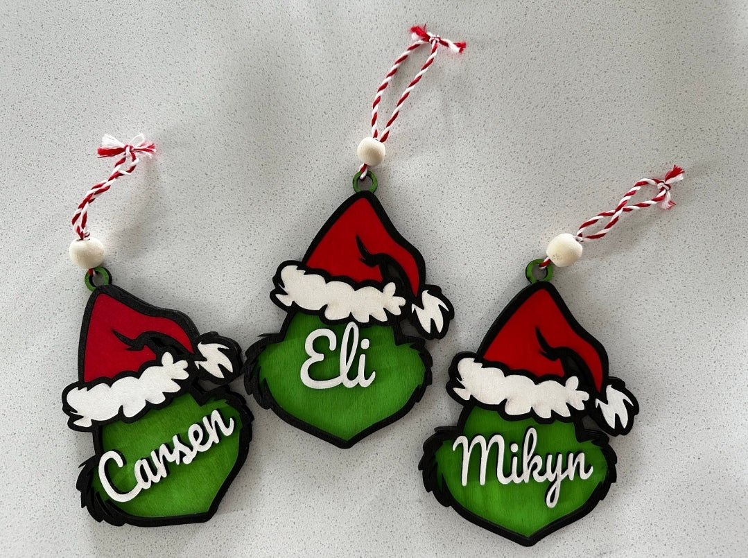 Grinch Stocking tags