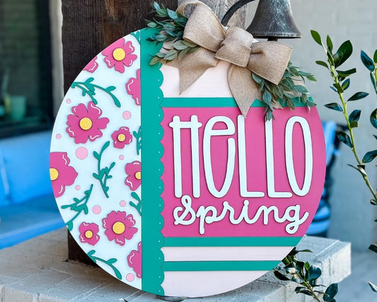 Hello Spring Daisy Door Hanger