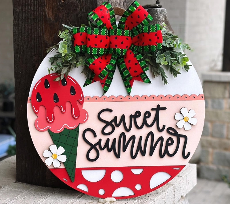 Sweet Summer Ice Cream Door Hanger