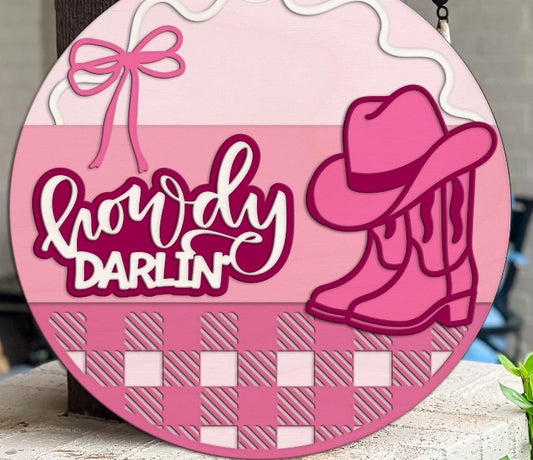 Howdy Darlin Door Hanger