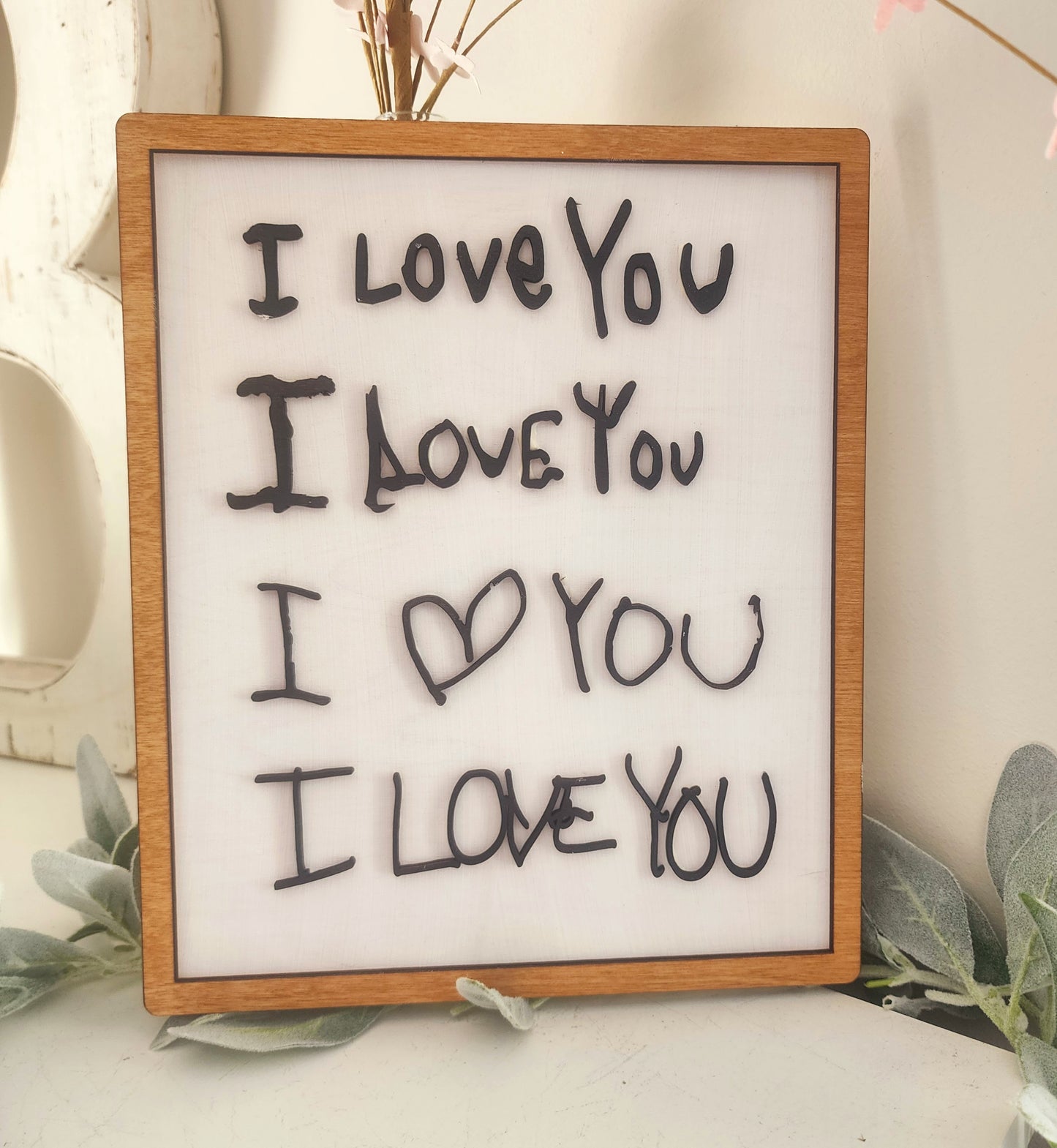 Handwritten I love you Sign