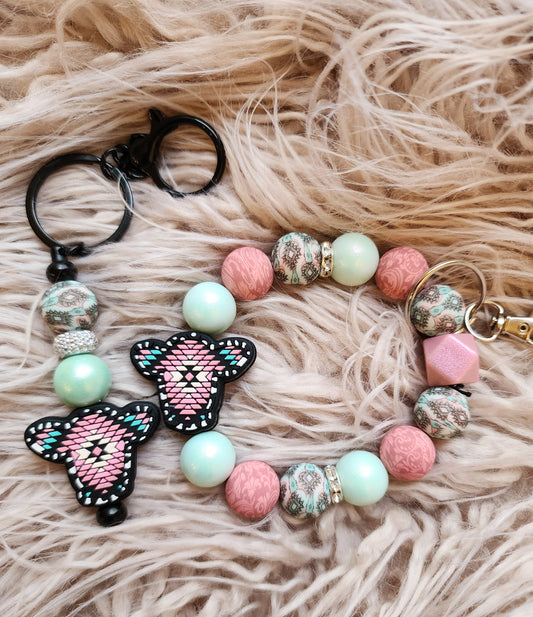 Pink and teal cow
