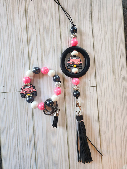 Jeep Wristlet and  Car charm