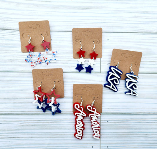 4th of July earrings