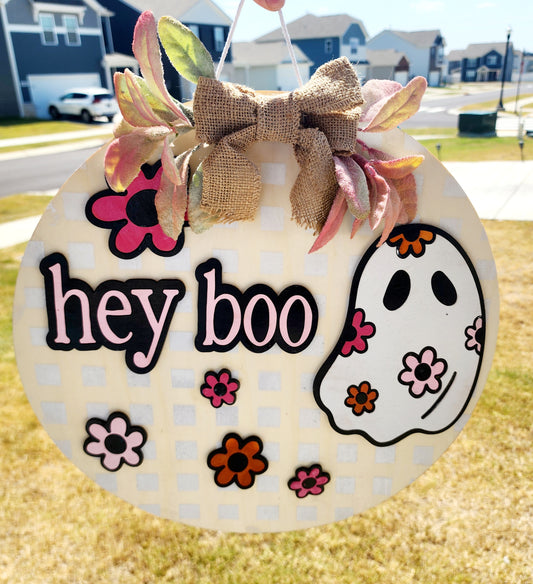 Hey Boo Door hanger