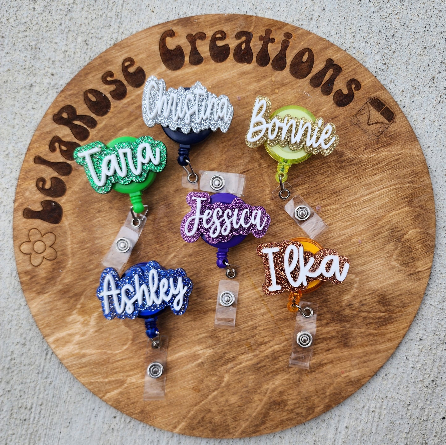 Acrylic name Badge Reel