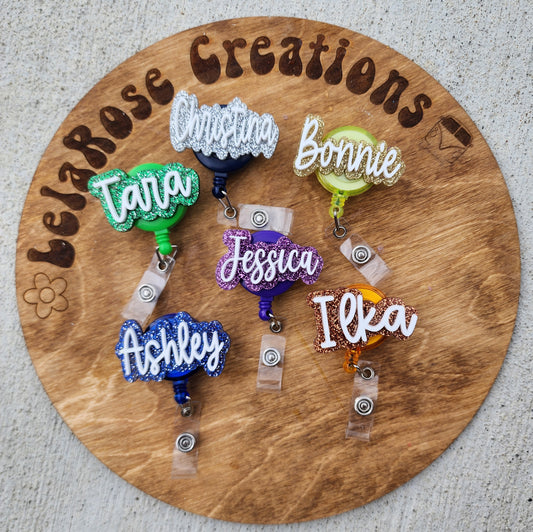 Acrylic name Badge Reel