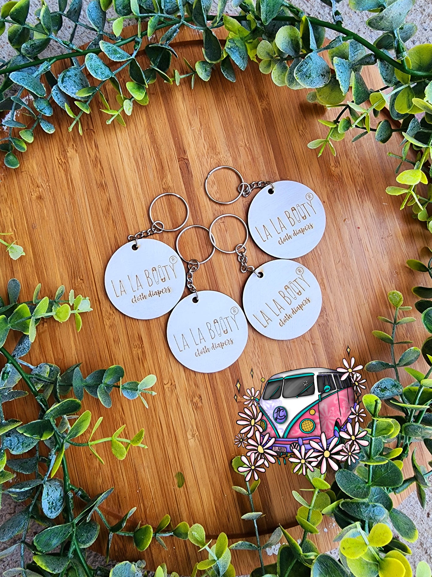 WOOD Logo Keychains