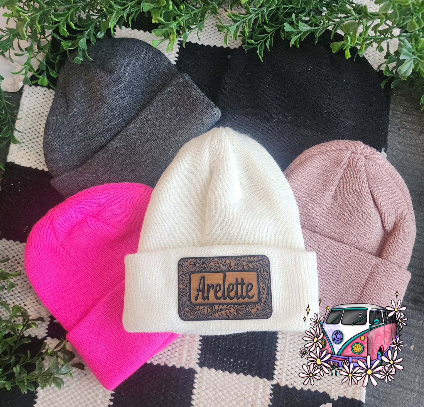 WESTERN PATCH Name Beanie Hats