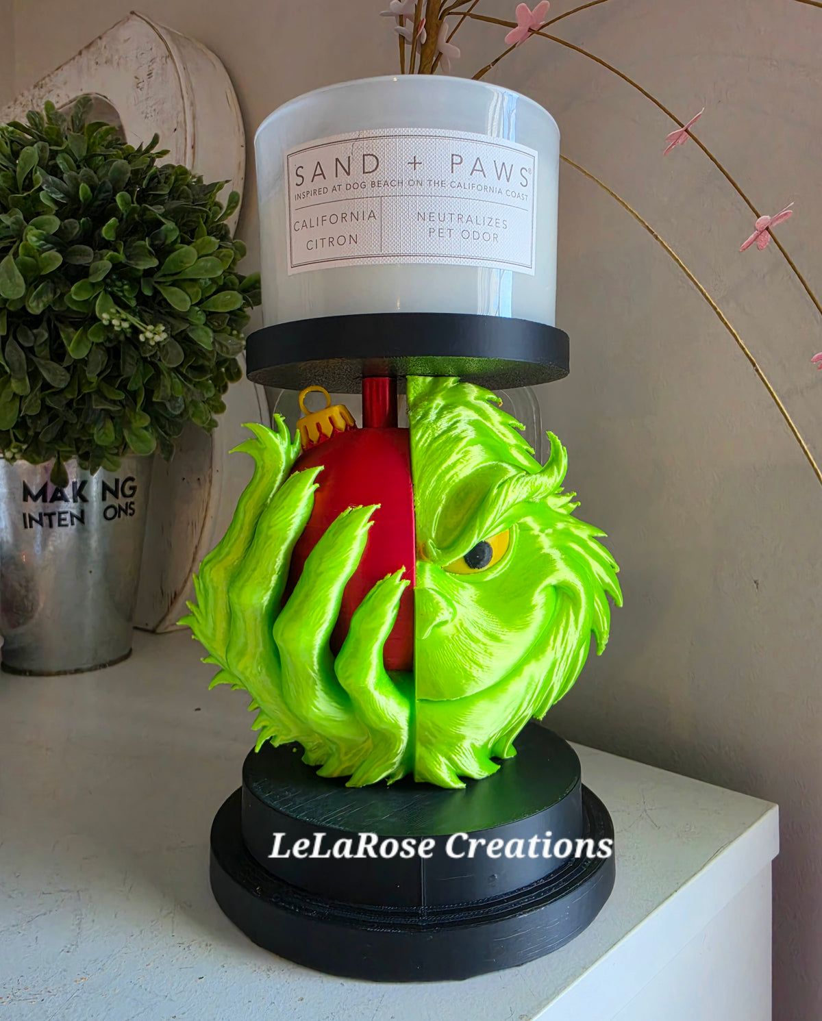 Grinch Candle Holder