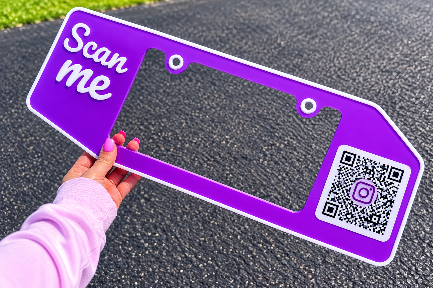 Scan Me License plate QR code