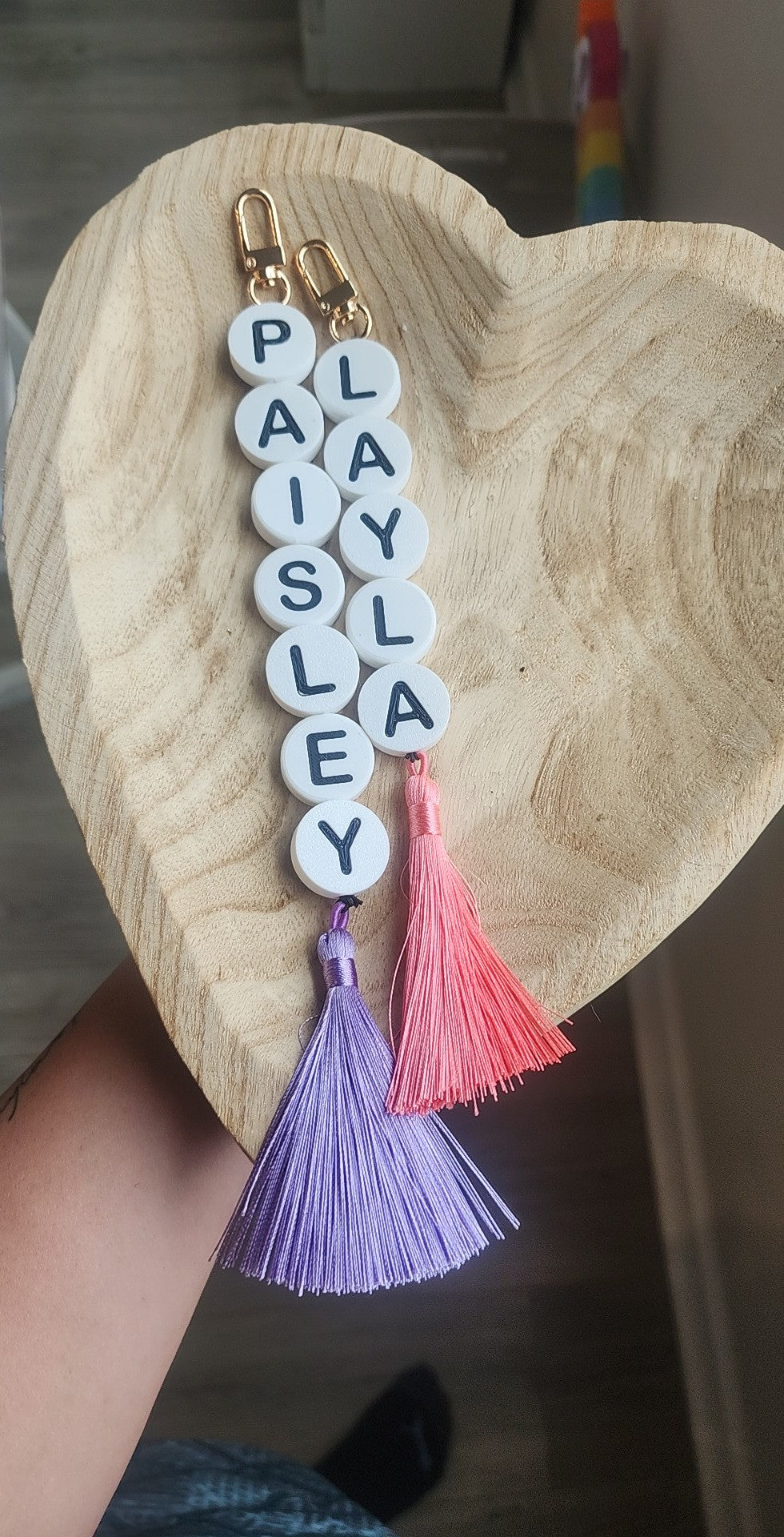 Friendship Bead Name Keychain