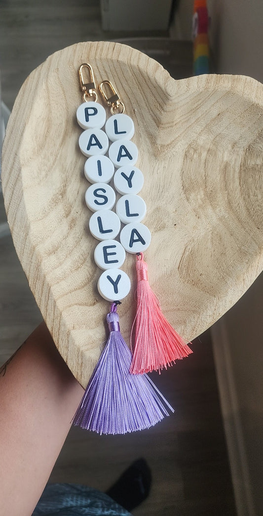 Friendship Bead Name Keychain