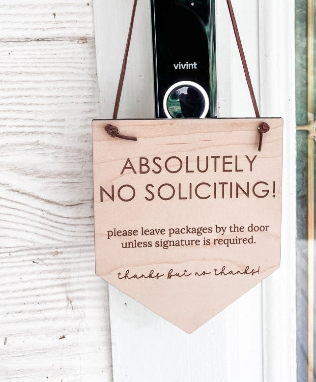 No soliciting  sign