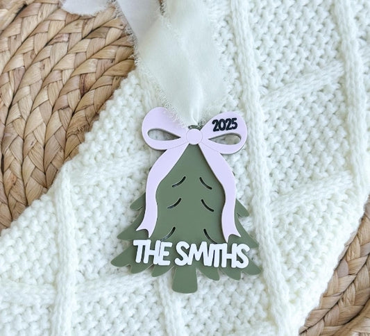 Christmas Tree Family namr Ornaments