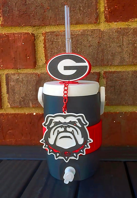 GA BULLDOGS CAN HOLDER WITH CAN OPENER KEYCHAIN