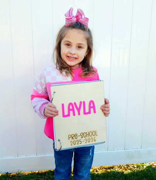 Personalized Memory & Art Keepsake Holder | Custom School Paper Organizer